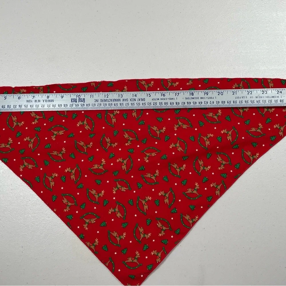 Red over the collar dog/ cat Bandana with Christmas Print
